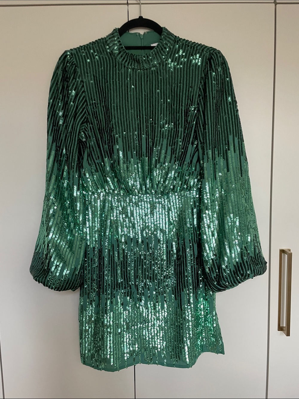 RIXO Green Sequin Mini Dress